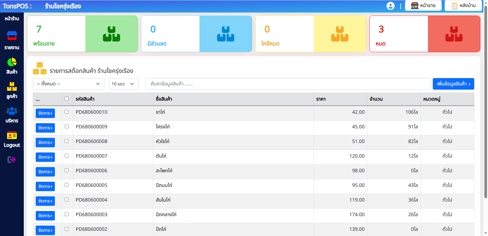สต็อกสินค้า